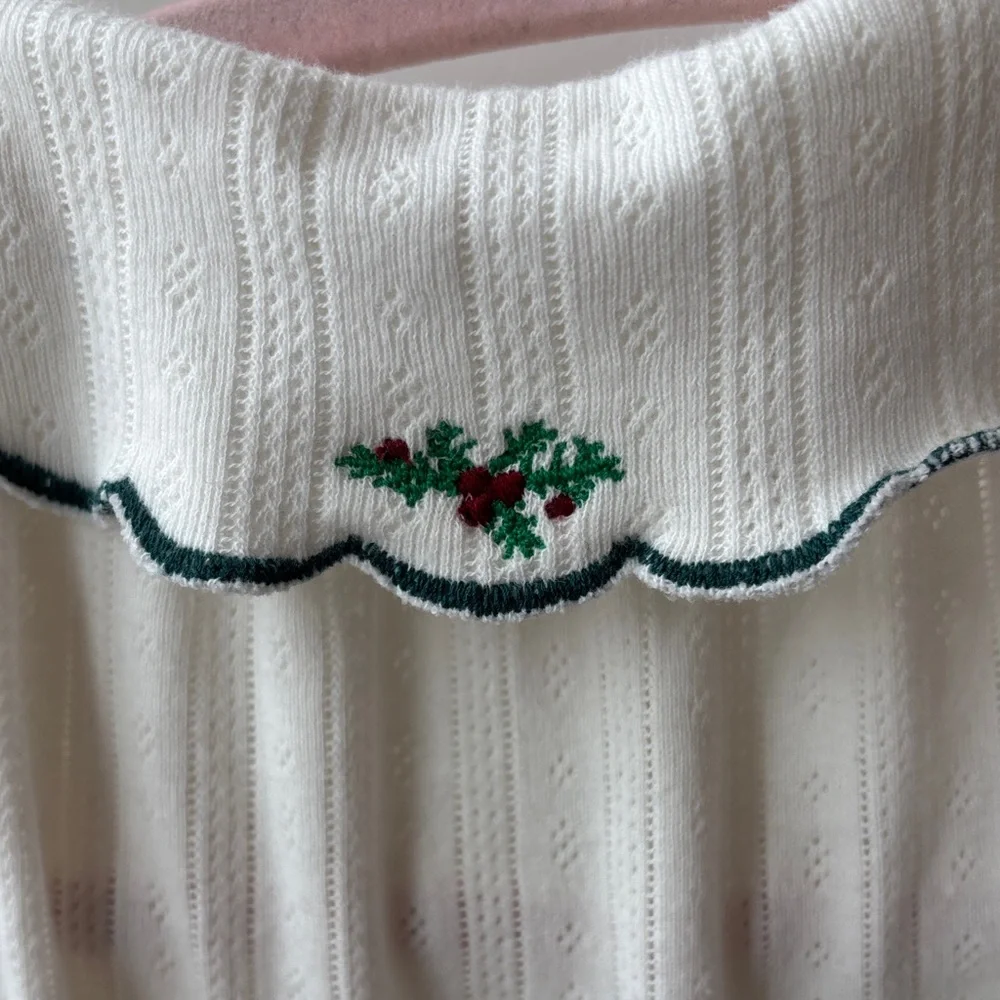 Free People White Button-Up Top with Embroidered Collar - Picture 4 of 4